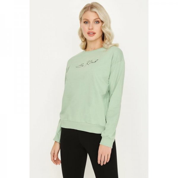 Smoke Green Be Kind Slogan Sweat