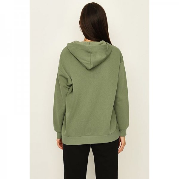 Light Khaki Extreme Oversized Zip Through Hoodie