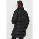 Black 3/4 Length Chevron Puffer Jacket