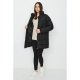 Black 3/4 Length Chevron Puffer Jacket