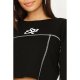 Black Monogram Contrast Stitch Sweat