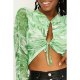 Green Marble Keyhole Mesh Crop