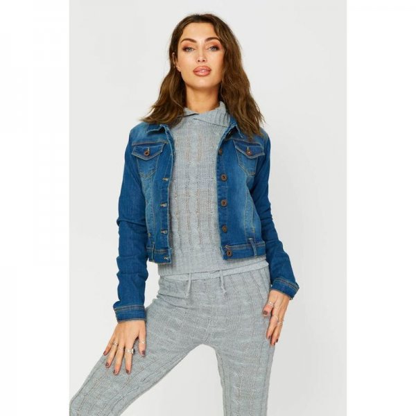 Dark Denim Cropped Denim Jacket