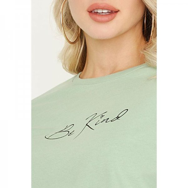 Smoke Green Be Kind Slogan Sweat