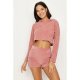 Dusty Pink Cord Hoodie & Short Set