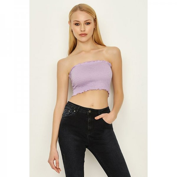 Purple Rose  Plain Shirred Bandeau