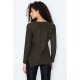 Khaki Cable Stitch Hanky Hem Jumper