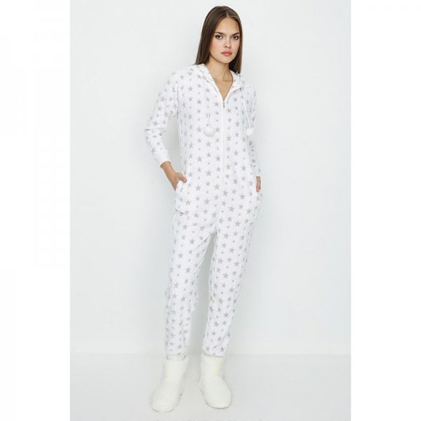 White Embossed Fleece Star Onesie