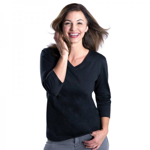 LAT Ladies 3/4 Sleeve V-Neck Tee