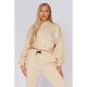 Stone Oversized Cropped Hoodie And Joggers Set