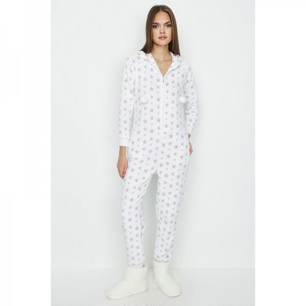 White Embossed Fleece Star Onesie