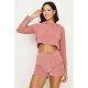 Dusty Pink Cord Hoodie & Short Set