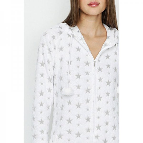 White Embossed Fleece Star Onesie